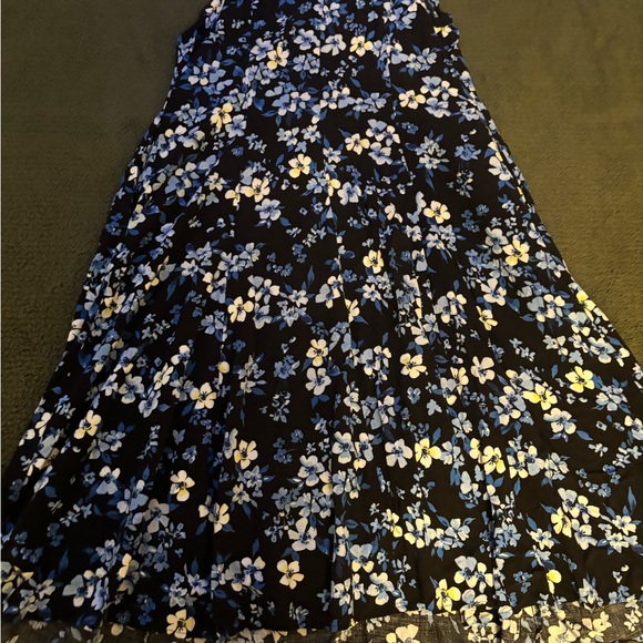 Torrid Beautiful Floral Black and Blue Floral Maxi Torrid Size 1 Hidden Pockets - Picture 13 of 14
